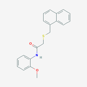 molecular formula C20H19NO2S B4405882 N-(2-methoxyphenyl)-2-[(1-naphthylmethyl)thio]acetamide 