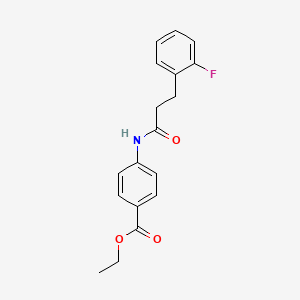 molecular formula C18H18FNO3 B4406039 ethyl 4-{[3-(2-fluorophenyl)propanoyl]amino}benzoate 