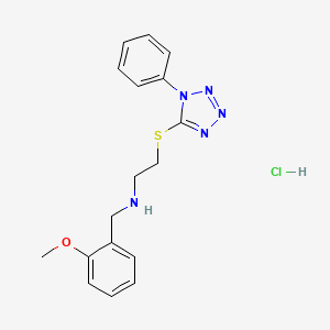 molecular formula C17H20ClN5OS B4406096 N-[(2-methoxyphenyl)methyl]-2-(1-phenyltetrazol-5-yl)sulfanylethanamine;hydrochloride 