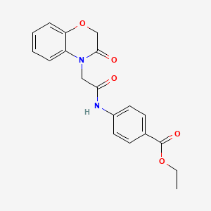 molecular formula C19H18N2O5 B4406161 ethyl 4-{[(3-oxo-2,3-dihydro-4H-1,4-benzoxazin-4-yl)acetyl]amino}benzoate 
