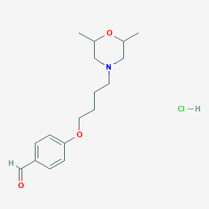 molecular formula C17H26ClNO3 B4406167 4-[4-(2,6-Dimethylmorpholin-4-yl)butoxy]benzaldehyde;hydrochloride 