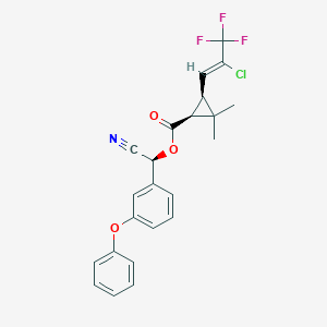 molecular formula C23H19ClF3NO3 B044062 [(S)-cyano-(3-phenoxyphenyl)methyl] (1S,3S)-3-[(Z)-2-chloro-3,3,3-trifluoroprop-1-enyl]-2,2-dimethylcyclopropane-1-carboxylate CAS No. 76703-64-5