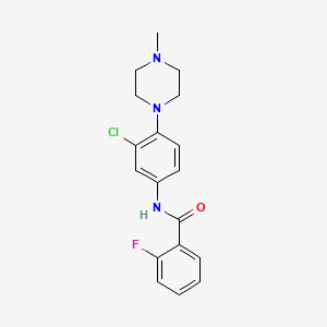 molecular formula C18H19ClFN3O B4406211 N-[3-chloro-4-(4-methylpiperazin-1-yl)phenyl]-2-fluorobenzamide 