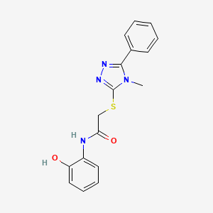 molecular formula C17H16N4O2S B4406220 N-(2-hydroxyphenyl)-2-[(4-methyl-5-phenyl-4H-1,2,4-triazol-3-yl)thio]acetamide 