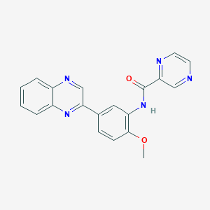 molecular formula C20H15N5O2 B4406226 N-(2-methoxy-5-quinoxalin-2-ylphenyl)pyrazine-2-carboxamide 