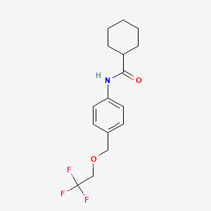 molecular formula C16H20F3NO2 B4406247 N-{4-[(2,2,2-trifluoroethoxy)methyl]phenyl}cyclohexanecarboxamide 
