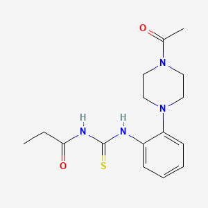 molecular formula C16H22N4O2S B4406256 N-({[2-(4-acetyl-1-piperazinyl)phenyl]amino}carbonothioyl)propanamide 