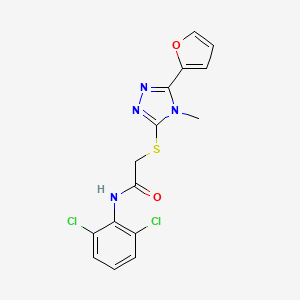 molecular formula C15H12Cl2N4O2S B4406263 N-(2,6-dichlorophenyl)-2-{[5-(furan-2-yl)-4-methyl-4H-1,2,4-triazol-3-yl]sulfanyl}acetamide 