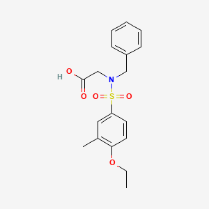 molecular formula C18H21NO5S B4406279 N-benzyl-N-[(4-ethoxy-3-methylphenyl)sulfonyl]glycine 