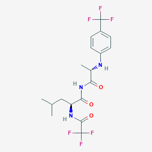 molecular formula C18H21F6N3O3 B044063 (2S)-4-methyl-2-[(2,2,2-trifluoroacetyl)amino]-N-[(2S)-2-[4-(trifluoromethyl)anilino]propanoyl]pentanamide CAS No. 119777-90-1