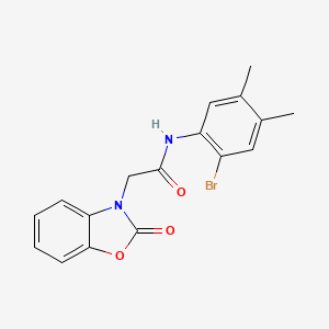 molecular formula C17H15BrN2O3 B4406320 N-(2-bromo-4,5-dimethylphenyl)-2-(2-oxo-1,3-benzoxazol-3(2H)-yl)acetamide 