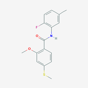 molecular formula C16H16FNO2S B4406399 N-(2-fluoro-5-methylphenyl)-2-methoxy-4-(methylthio)benzamide 