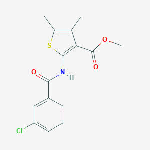 molecular formula C15H14ClNO3S B440647 methyl 2-(3-chlorobenzamido)-4,5-dimethylthiophene-3-carboxylate CAS No. 447409-05-4
