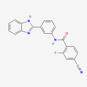 molecular formula C21H13FN4O B4406526 N-[3-(1H-benzimidazol-2-yl)phenyl]-4-cyano-2-fluorobenzamide 