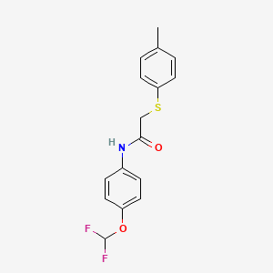 molecular formula C16H15F2NO2S B4406669 N-[4-(difluoromethoxy)phenyl]-2-[(4-methylphenyl)thio]acetamide 