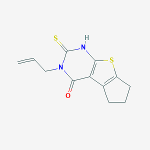 molecular formula C12H12N2OS2 B044069 3-Allyl-2-mercapto-3,5,6,7-tetrahydro-4H-cyclopenta[4,5]thieno[2,3-d]pyrimidin-4-one CAS No. 113520-01-7