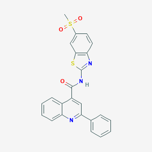 molecular formula C24H17N3O3S2 B440749 N-(6-methanesulfonyl-1,3-benzothiazol-2-yl)-2-phenylquinoline-4-carboxamide CAS No. 327106-31-0