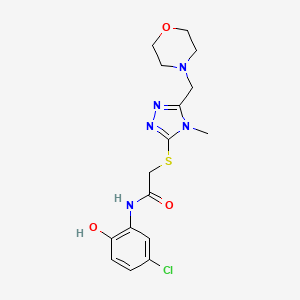 molecular formula C16H20ClN5O3S B4410076 N-(5-chloro-2-hydroxyphenyl)-2-{[4-methyl-5-(morpholin-4-ylmethyl)-4H-1,2,4-triazol-3-yl]sulfanyl}acetamide 