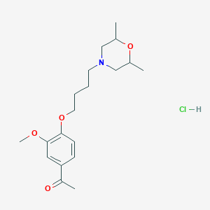 molecular formula C19H30ClNO4 B4410134 1-[4-[4-(2,6-Dimethylmorpholin-4-yl)butoxy]-3-methoxyphenyl]ethanone;hydrochloride 