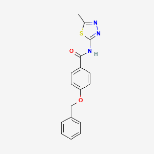 molecular formula C17H15N3O2S B4410248 N-(5-methyl-1,3,4-thiadiazol-2-yl)-4-phenylmethoxybenzamide 