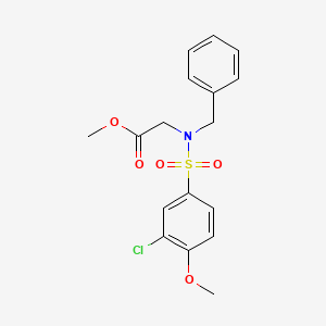 molecular formula C17H18ClNO5S B4410413 Methyl 2-[benzyl-(3-chloro-4-methoxyphenyl)sulfonylamino]acetate 