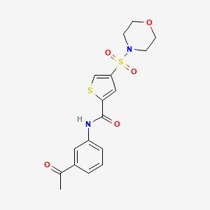 molecular formula C17H18N2O5S2 B4410558 N-(3-acetylphenyl)-4-morpholin-4-ylsulfonylthiophene-2-carboxamide 