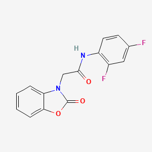 molecular formula C15H10F2N2O3 B4410610 N-(2,4-DIFLUOROPHENYL)-2-(2-OXO-2,3-DIHYDRO-1,3-BENZOXAZOL-3-YL)ACETAMIDE 