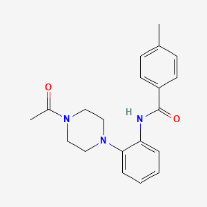 molecular formula C20H23N3O2 B4410615 N-[2-(4-acetylpiperazin-1-yl)phenyl]-4-methylbenzamide 