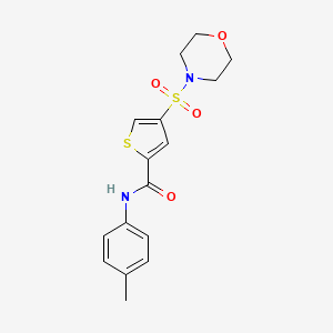 molecular formula C16H18N2O4S2 B4410630 N-(4-methylphenyl)-4-morpholin-4-ylsulfonylthiophene-2-carboxamide 