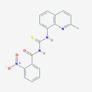 molecular formula C18H14N4O3S B4410665 N-[(2-methylquinolin-8-yl)carbamothioyl]-2-nitrobenzamide 