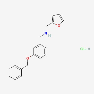 molecular formula C19H20ClNO2 B4410733 N-(furan-2-ylmethyl)-1-(3-phenylmethoxyphenyl)methanamine;hydrochloride 