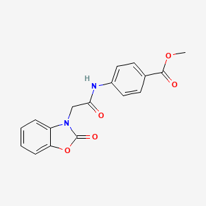 molecular formula C17H14N2O5 B4410759 METHYL 4-[2-(2-OXO-2,3-DIHYDRO-1,3-BENZOXAZOL-3-YL)ACETAMIDO]BENZOATE 