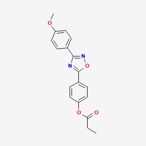 molecular formula C18H16N2O4 B4410815 [4-[3-(4-Methoxyphenyl)-1,2,4-oxadiazol-5-yl]phenyl] propanoate 