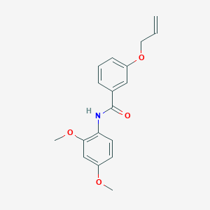 molecular formula C18H19NO4 B4410878 N-(2,4-dimethoxyphenyl)-3-prop-2-enoxybenzamide 