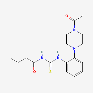 molecular formula C17H24N4O2S B4410921 N-({[2-(4-acetyl-1-piperazinyl)phenyl]amino}carbonothioyl)butanamide 