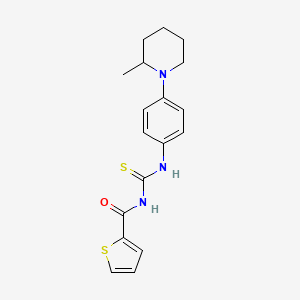 molecular formula C18H21N3OS2 B4411067 N-{[4-(2-methylpiperidin-1-yl)phenyl]carbamothioyl}thiophene-2-carboxamide 