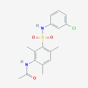 molecular formula C17H19ClN2O3S B4411468 N-[3-[(3-chlorophenyl)sulfamoyl]-2,4,6-trimethylphenyl]acetamide 