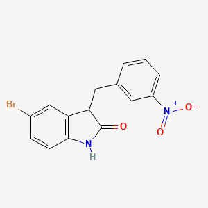 molecular formula C15H11BrN2O3 B4411504 5-Bromo-3-[(3-nitrophenyl)methyl]-1,3-dihydroindol-2-one 