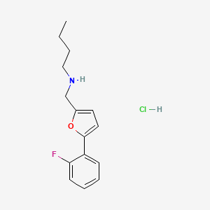 molecular formula C15H19ClFNO B4411543 N-[[5-(2-fluorophenyl)furan-2-yl]methyl]butan-1-amine;hydrochloride 