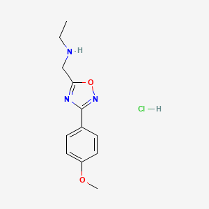 molecular formula C12H16ClN3O2 B4411714 N-[[3-(4-methoxyphenyl)-1,2,4-oxadiazol-5-yl]methyl]ethanamine;hydrochloride 