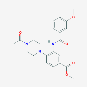 molecular formula C22H25N3O5 B4411729 METHYL 4-(4-ACETYLPIPERAZIN-1-YL)-3-(3-METHOXYBENZAMIDO)BENZOATE 