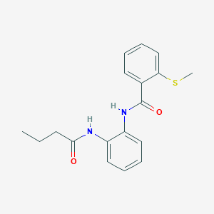 molecular formula C18H20N2O2S B4411746 N-[2-(butanoylamino)phenyl]-2-(methylsulfanyl)benzamide 