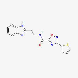 molecular formula C16H13N5O2S B4411803 N~5~-[2-(1H-1,3-BENZIMIDAZOL-2-YL)ETHYL]-3-(2-THIENYL)-1,2,4-OXADIAZOLE-5-CARBOXAMIDE 