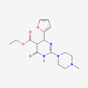 molecular formula C16H22N4O4 B4411865 Ethyl 6-(furan-2-yl)-2-(4-methylpiperazin-1-yl)-4-oxo-1,4,5,6-tetrahydropyrimidine-5-carboxylate 