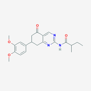 molecular formula C21H25N3O4 B4411900 N-(7-(3,4-dimethoxyphenyl)-5-oxo-5,6,7,8-tetrahydroquinazolin-2-yl)-2-methylbutanamide 