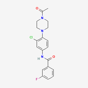 molecular formula C19H19ClFN3O2 B4412056 N-[4-(4-acetylpiperazin-1-yl)-3-chlorophenyl]-3-fluorobenzamide 