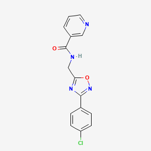 molecular formula C15H11ClN4O2 B4412122 N-{[3-(4-chlorophenyl)-1,2,4-oxadiazol-5-yl]methyl}pyridine-3-carboxamide 