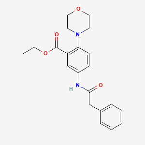 molecular formula C21H24N2O4 B4412179 ETHYL 2-(MORPHOLIN-4-YL)-5-(2-PHENYLACETAMIDO)BENZOATE 