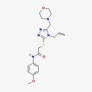 molecular formula C19H25N5O3S B4412259 N-(4-methoxyphenyl)-2-{[5-(morpholin-4-ylmethyl)-4-(prop-2-en-1-yl)-4H-1,2,4-triazol-3-yl]sulfanyl}acetamide 