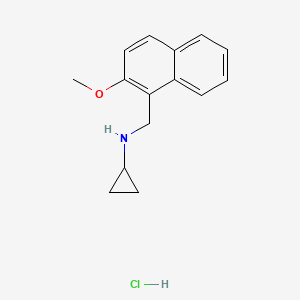 molecular formula C15H18ClNO B4412392 N-[(2-methoxynaphthalen-1-yl)methyl]cyclopropanamine;hydrochloride 